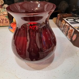Retired partylite Red Ruby w candle and holder